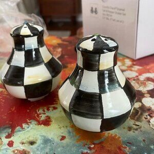 MacKenzie-Childs Courtly Check Salt & Pepper Shakers (NIB)